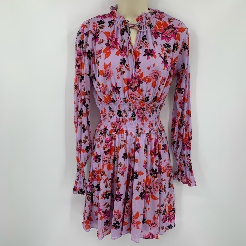 DVF Diane von Furstenberg Henrietta Wallpaper lavender floral romper new XS